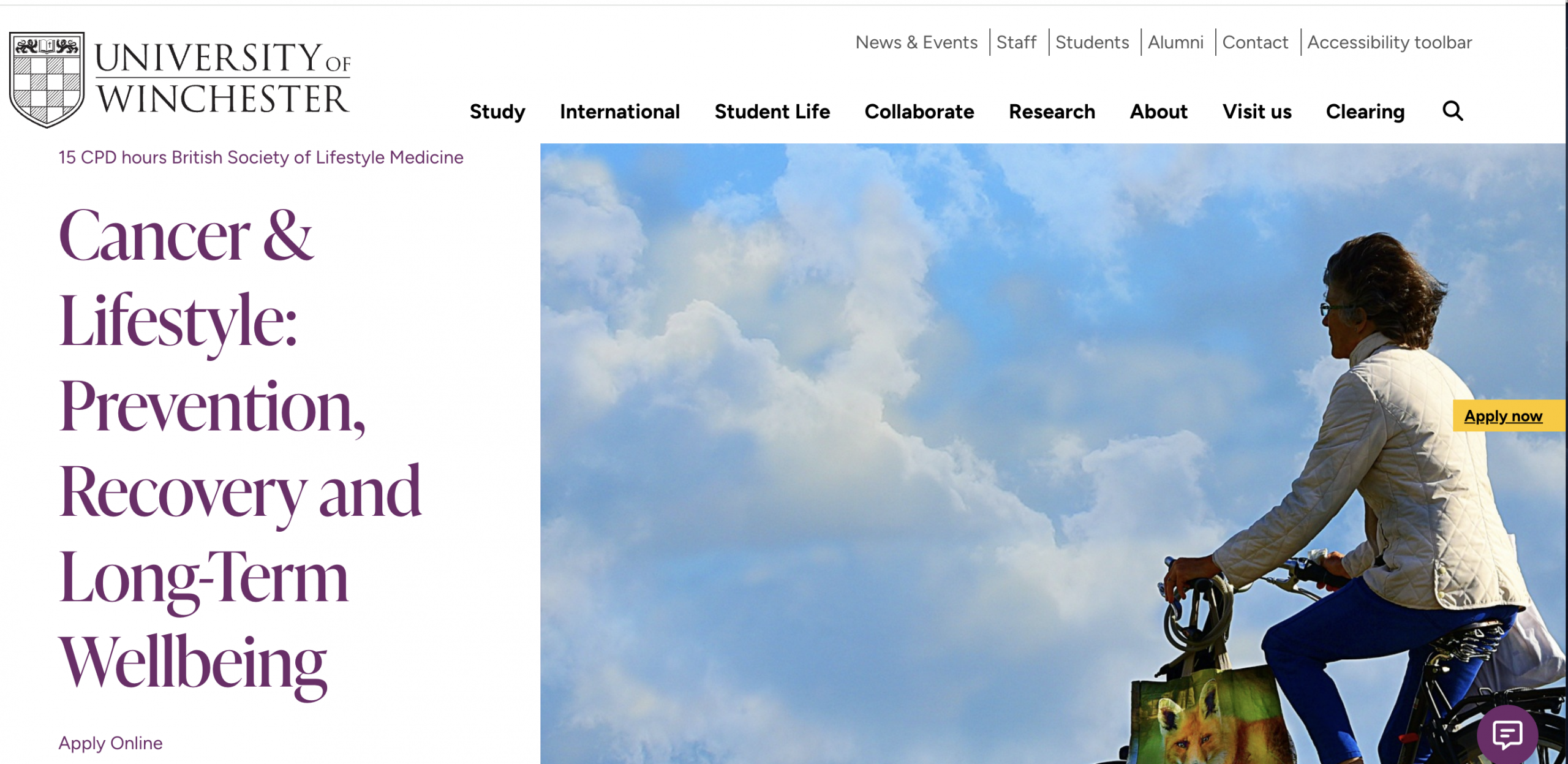 Screenshot 2026-08-27 at 07.58.55 University of Winchester Cancer and Lifestyle course