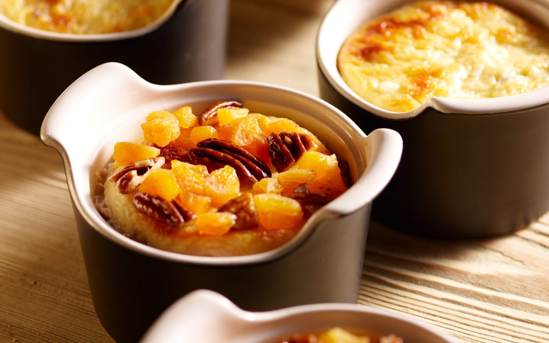 Bread and Butter Pudding with Apricots and Pecans