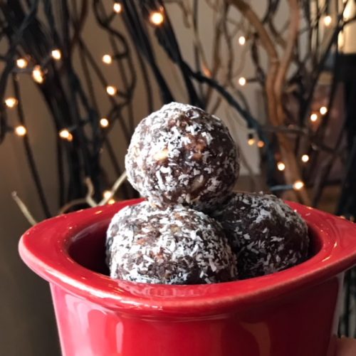 Raw Christmas cake balls