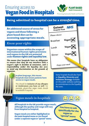 Ensuring access to vegan food in hospitals