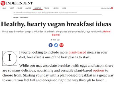 Healthy, hearty vegan breakfast ideas