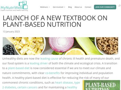 LAUNCH OF A NEW TEXTBOOK ON PLANT-BASED NUTRITION
