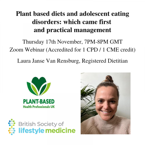 Plant based diets and adolescent eating disorders: Which came first and practical management