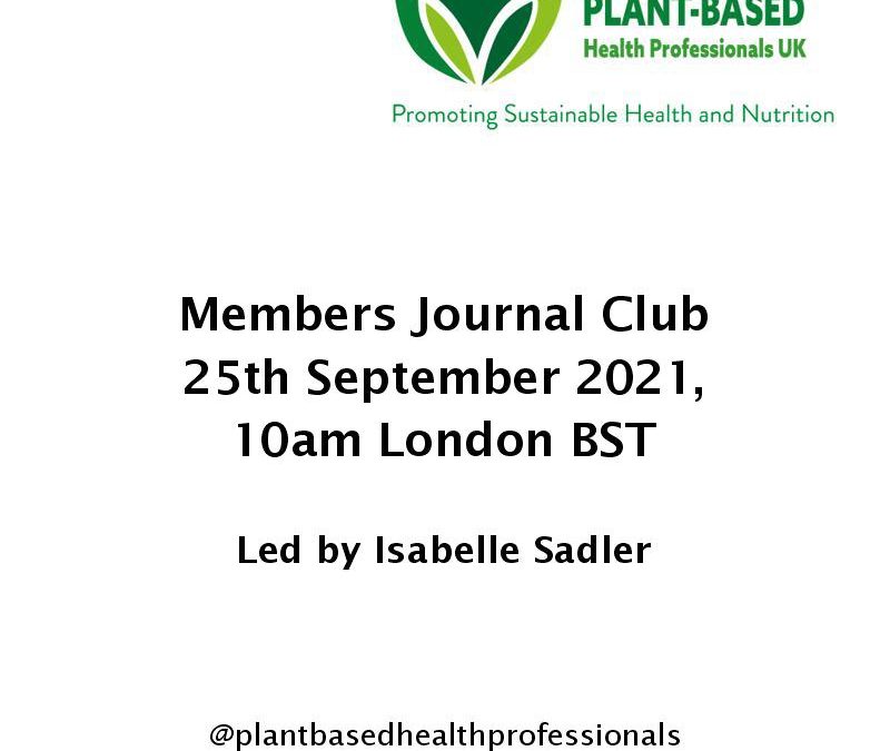 Monthly Journal Club – September 2021