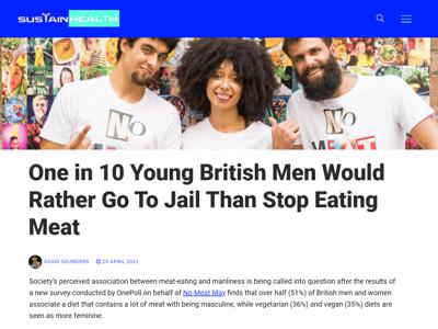 One in 10 Young British Men Would Rather Go To Jail Than Stop Eating Meat